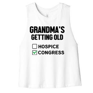 GrandmaS Getting Old Hospice Or Congress Sarcastic Women's Racerback Cropped Tank