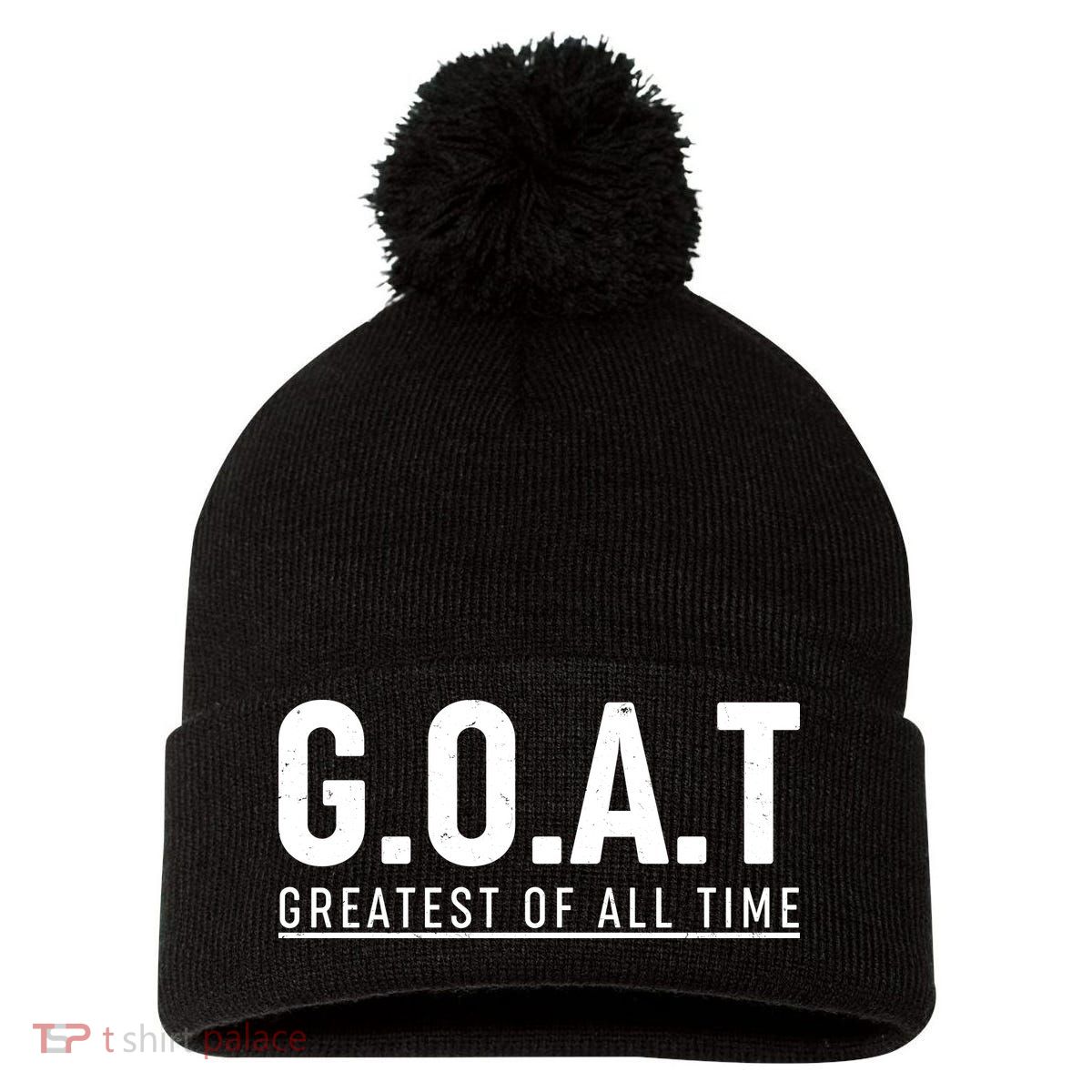 G.O.A.T Greatest Of All Time Pom Pom 12in Knit Beanie