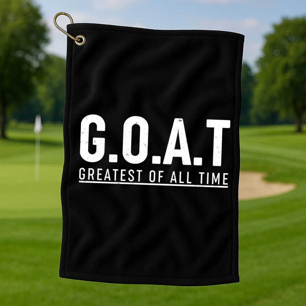 G.O.A.T Greatest Of All Time Golf Towel