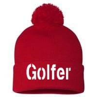 Golfer Pom Pom 12in Knit Beanie