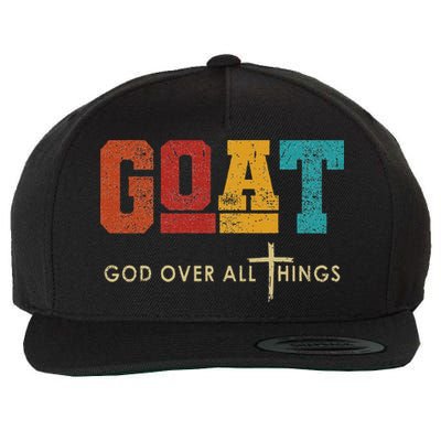 Goat God Over All Things Jesus Religion God Bible Christian Wool Snapback Cap