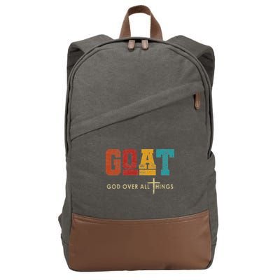 Goat God Over All Things Jesus Religion God Bible Christian Cotton Canvas Backpack