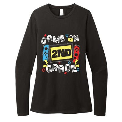 Gaming Game On 2nd Grade Second First Day School Gamer Womens CVC Long Sleeve Shirt