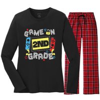 Gaming Game On 2nd Grade Second First Day School Gamer Women's Long Sleeve Flannel Pajama Set 