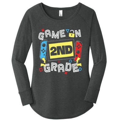 Gaming Game On 2nd Grade Second First Day School Gamer Women's Perfect Tri Tunic Long Sleeve Shirt