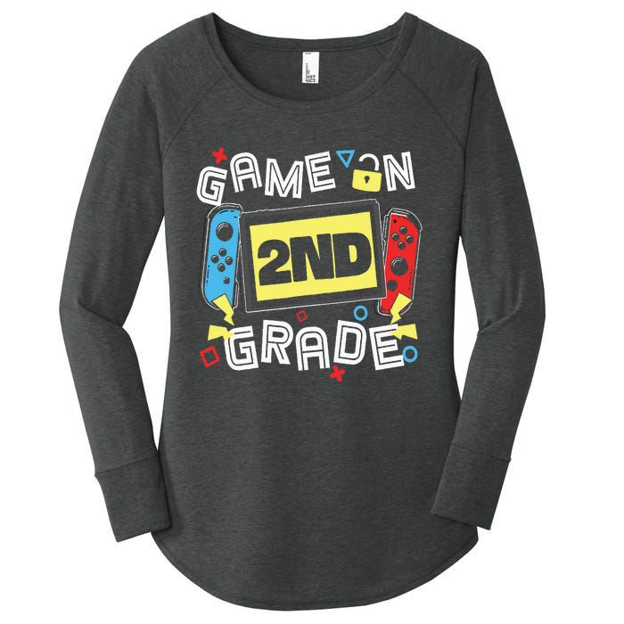 Gaming Game On 2nd Grade Second First Day School Gamer Women's Perfect Tri Tunic Long Sleeve Shirt