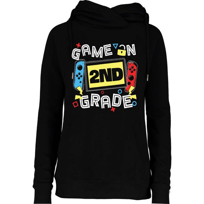 Gaming Game On 2nd Grade Second First Day School Gamer Womens Funnel Neck Pullover Hood