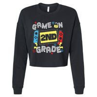 Gaming Game On 2nd Grade Second First Day School Gamer Cropped Pullover Crew