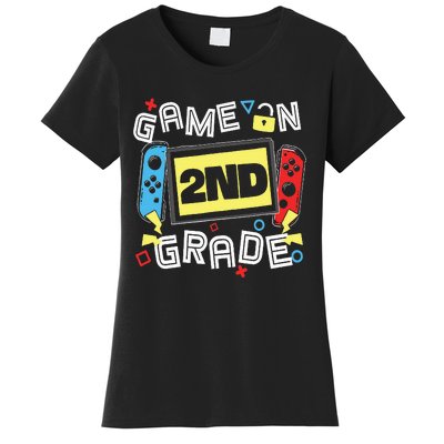 Gaming Game On 2nd Grade Second First Day School Gamer Women's T-Shirt