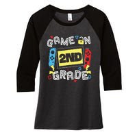 Gaming Game On 2nd Grade Second First Day School Gamer Women's Tri-Blend 3/4-Sleeve Raglan Shirt