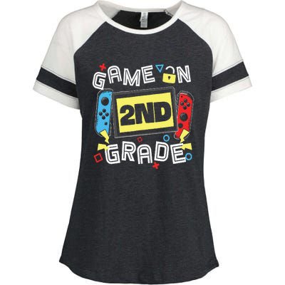 Gaming Game On 2nd Grade Second First Day School Gamer Enza Ladies Jersey Colorblock Tee