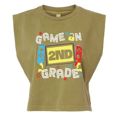 Gaming Game On 2nd Grade Second First Day School Gamer Garment-Dyed Women's Muscle Tee