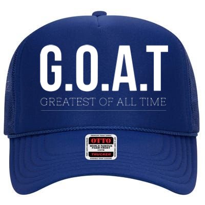 GOAT Greatest Of All Time High Crown Mesh Back Trucker Hat