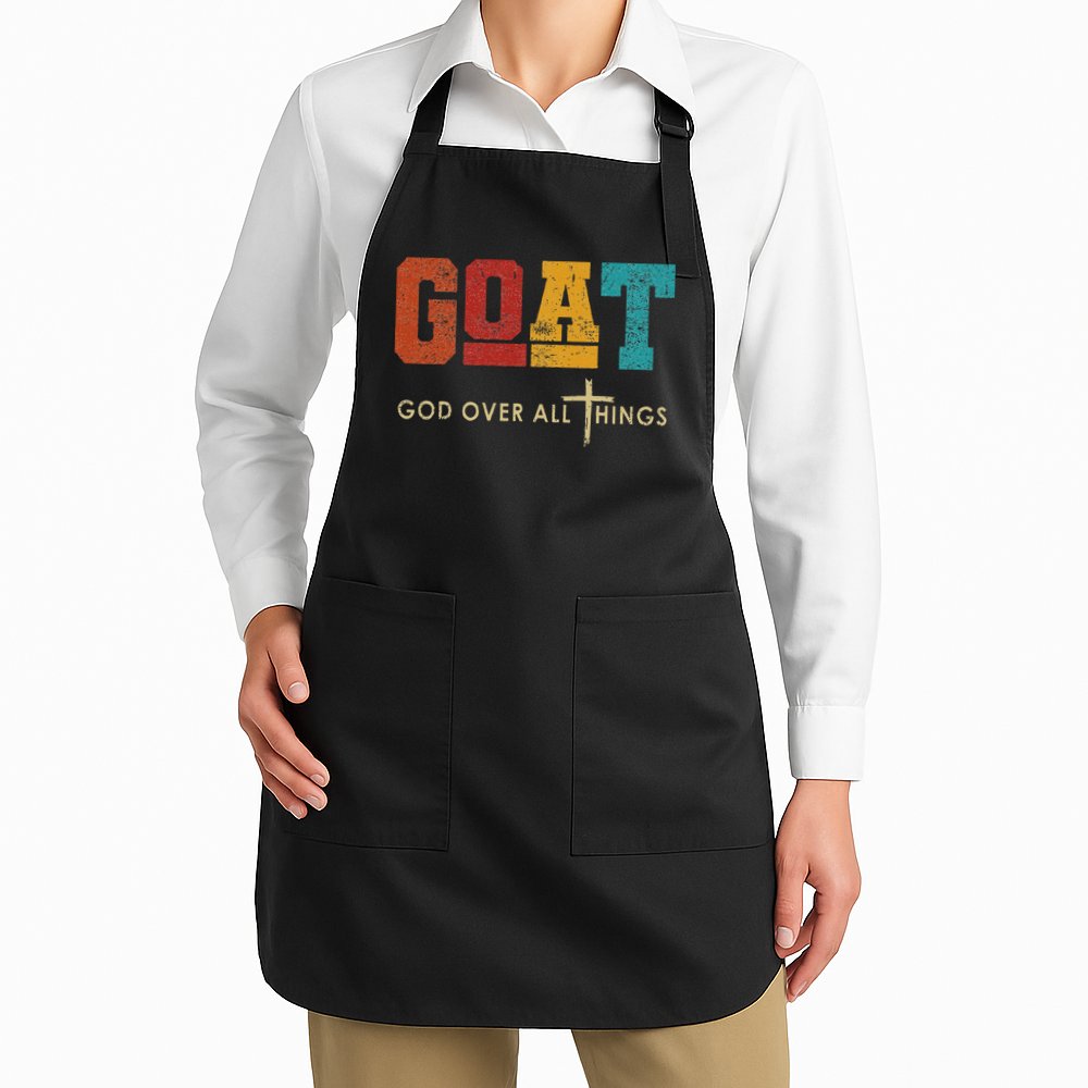 Goat God Over All Things Jesus Religion God Bible Christian Apron