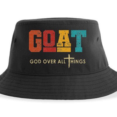 Goat God Over All Things Jesus Religion God Bible Christian Sustainable Bucket Hat
