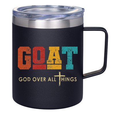 Goat God Over All Things Jesus Religion God Bible Christian 12oz Stainless Steel Coffee Mug