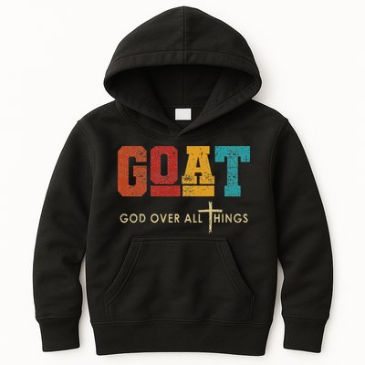 Goat God Over All Things Jesus Religion God Bible Christian Kids Hoodie