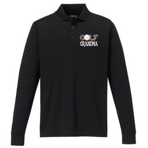 Golf Grandma Of A Golf Player Golfing Grandma Premium Performance Long Sleeve Polo