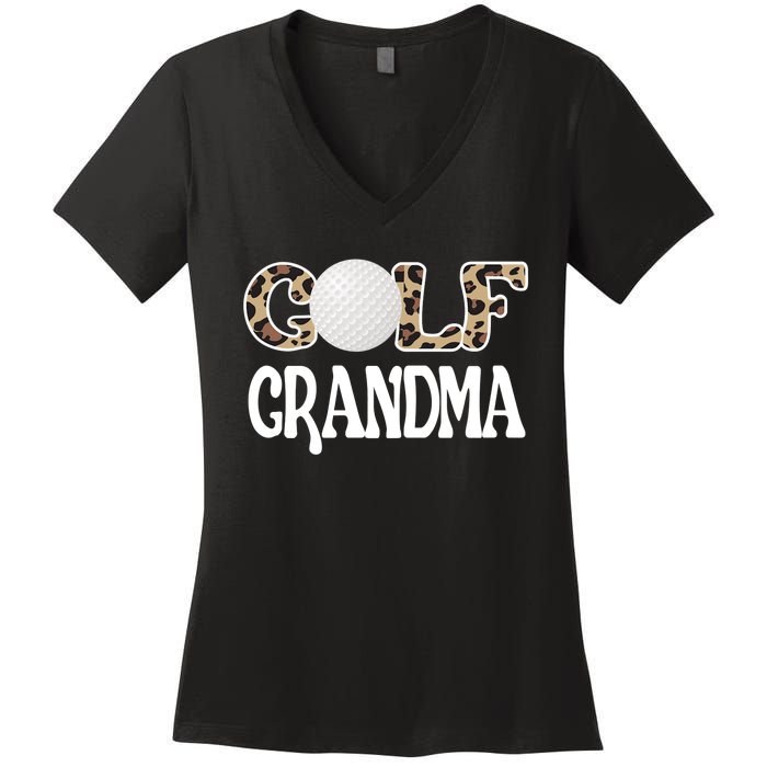 Golf Grandma Of A Golf Player Golfing Grandma Premium Women's V-Neck T-Shirt