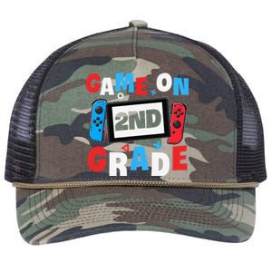 Gaming Game On 2nd Grade Second First Day School Gamer Retro Rope Trucker Hat Cap