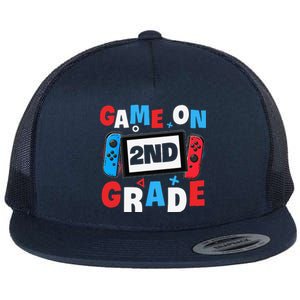 Gaming Game On 2nd Grade Second First Day School Gamer Flat Bill Trucker Hat