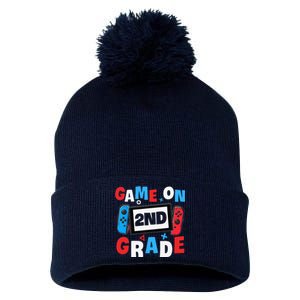 Gaming Game On 2nd Grade Second First Day School Gamer Pom Pom 12in Knit Beanie