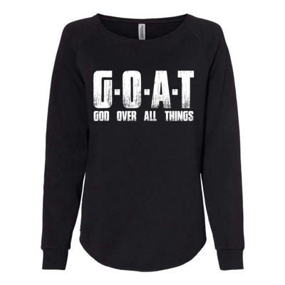 GOAT God Over All Things Womens California Wash Sweatshirt