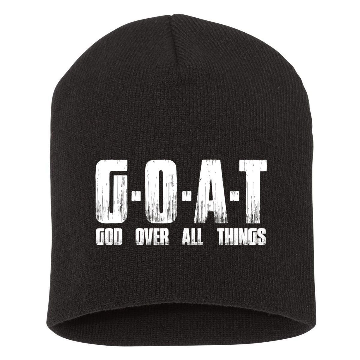 GOAT God Over All Things Short Acrylic Beanie