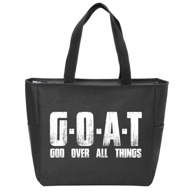 GOAT God Over All Things Zip Tote Bag