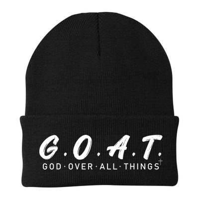 G.O.A.T God Over All Thing Black And White Beanie