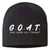 G.O.A.T God Over All Thing Black And White Sustainable Beanie