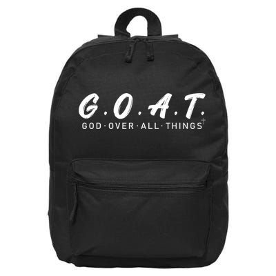 G.O.A.T God Over All Thing Black And White 16 in Basic Backpack