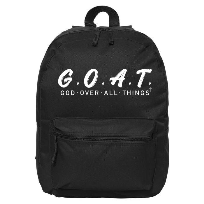 G.O.A.T God Over All Thing Black And White 16 in Basic Backpack