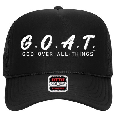 G.O.A.T God Over All Thing Black And White Trucker Hat