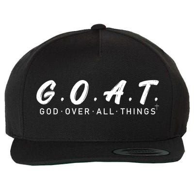 G.O.A.T God Over All Thing Black And White Wool Snapback Cap