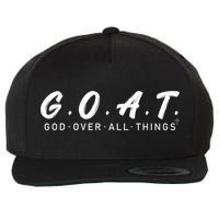 G.O.A.T God Over All Thing Black And White Wool Snapback Cap