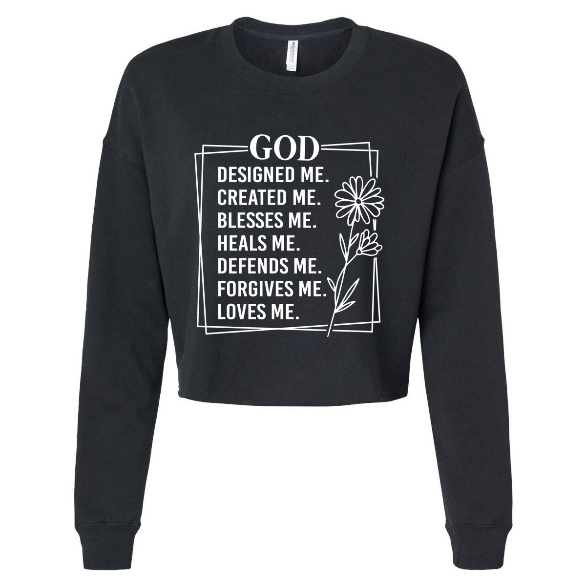 God Cropped Pullover Crew