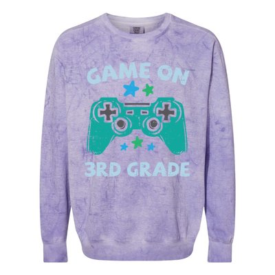 Gaming Game On 3Rd Grade Third First Day School Gamer Gift Colorblast Crewneck Sweatshirt