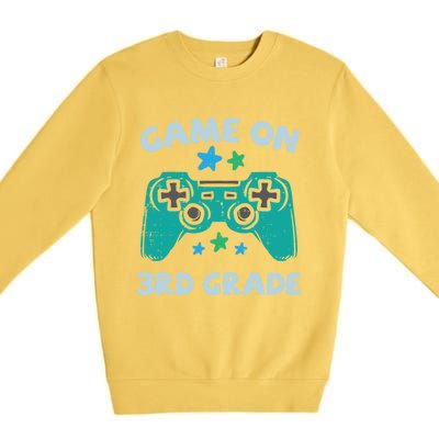 Gaming Game On 3Rd Grade Third First Day School Gamer Gift Premium Crewneck Sweatshirt