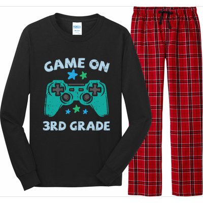 Gaming Game On 3Rd Grade Third First Day School Gamer Gift Long Sleeve Pajama Set