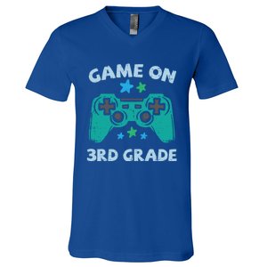 Gaming Game On 3Rd Grade Third First Day School Gamer Gift V-Neck T-Shirt