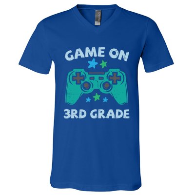 Gaming Game On 3Rd Grade Third First Day School Gamer Gift V-Neck T-Shirt