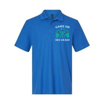 Gaming Game On 3Rd Grade Third First Day School Gamer Gift Softstyle Adult Sport Polo