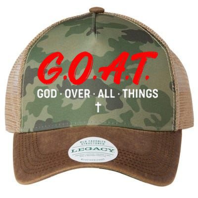 G.O.A.T. God Over All Things Funny Apparel Legacy Tie Dye Trucker Hat