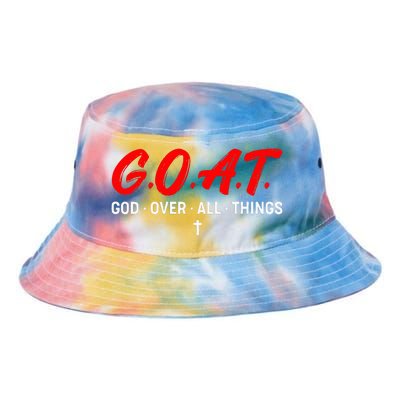 G.O.A.T. God Over All Things Funny Apparel Tie Dye Newport Bucket Hat