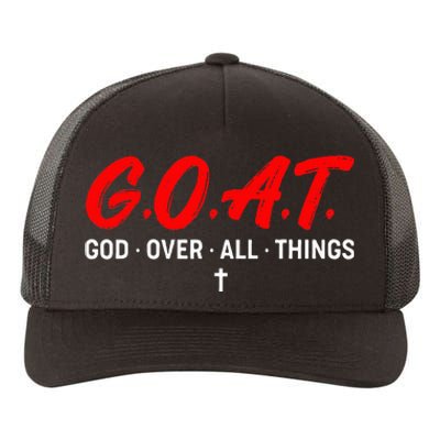 G.O.A.T. God Over All Things Funny Apparel Yupoong Adult 5-Panel Trucker Hat