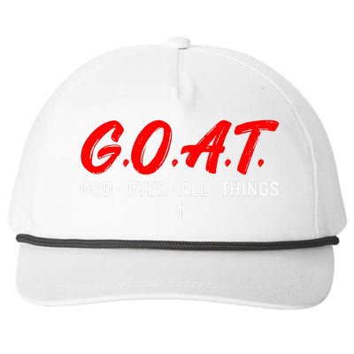 G.O.A.T. God Over All Things Funny Apparel Snapback Five-Panel Rope Hat