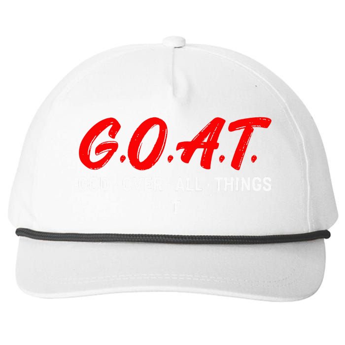 G.O.A.T. God Over All Things Funny Apparel Snapback Five-Panel Rope Hat