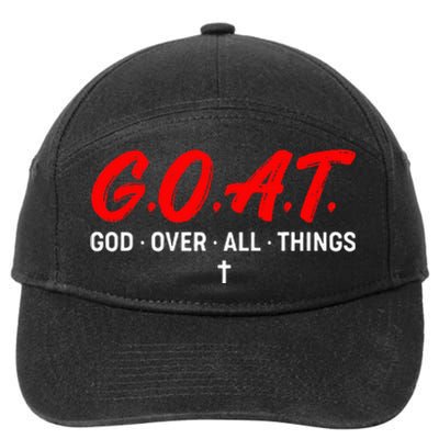 G.O.A.T. God Over All Things Funny Apparel 7-Panel Snapback Hat