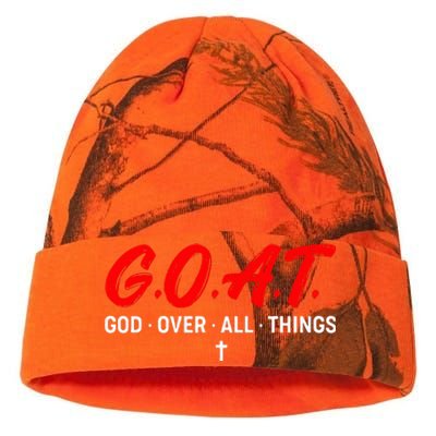 G.O.A.T. God Over All Things Funny Apparel Kati Licensed 12" Camo Beanie